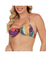 TOP C/ DECOTE AJUSTÁVEL ESTAMPADO