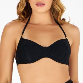 TOP MEIA TAÇA C/ ALÇA DECOR TEXTURIZADO